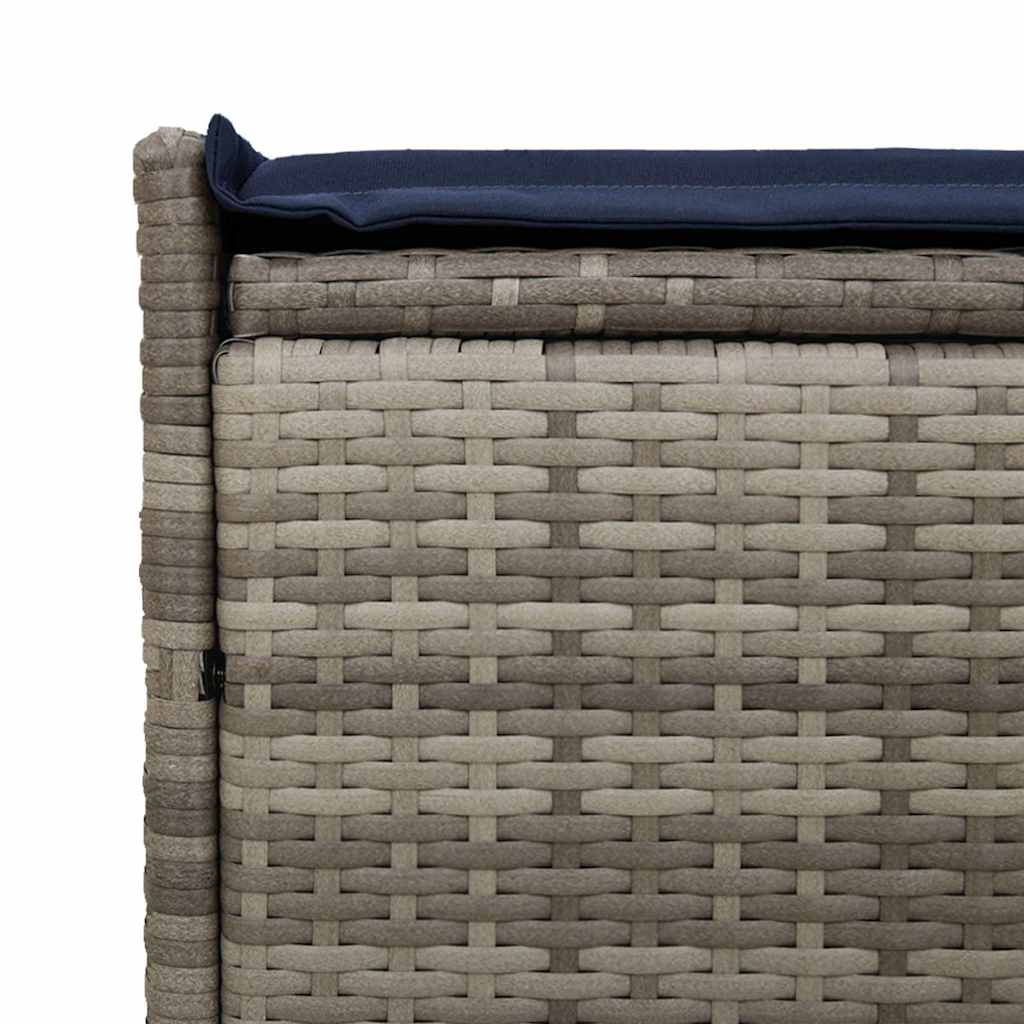 lauko laikymo suolas su pagalvėlėmis pilka 100 cm poliratanas
