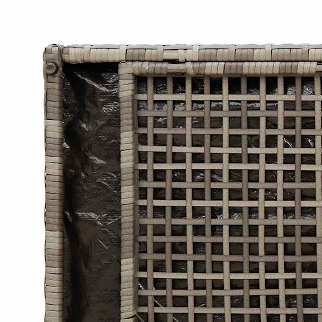 lauko laikymo suolas su pagalvėlėmis pilka 100 cm poliratanas