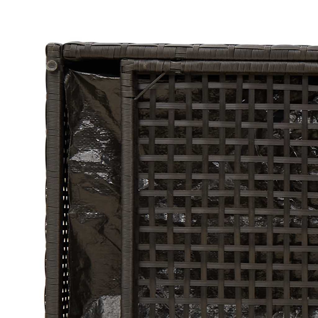 Lauko suoliukas su daiktadėže ir pagalvėle, juodas, 100 cm, poliratanas