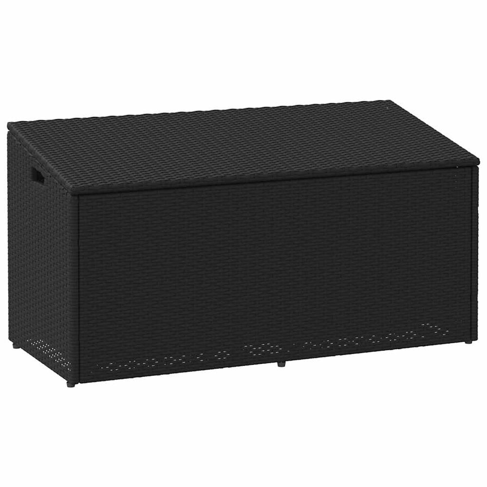 Garden storage box, black, 110x50x58cm, poly rattan