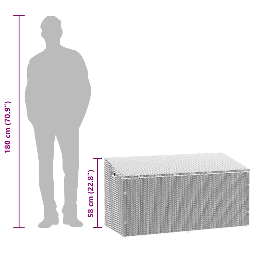 Lauko daiktadėžė RUSSELL, šviesiai pilka, 110cm