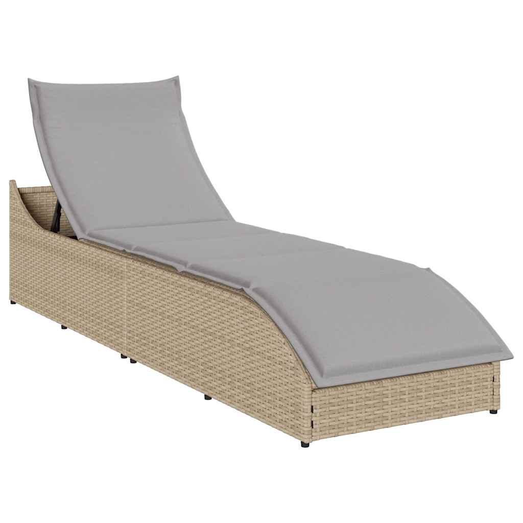 foldable sun lounger with cushions for storage