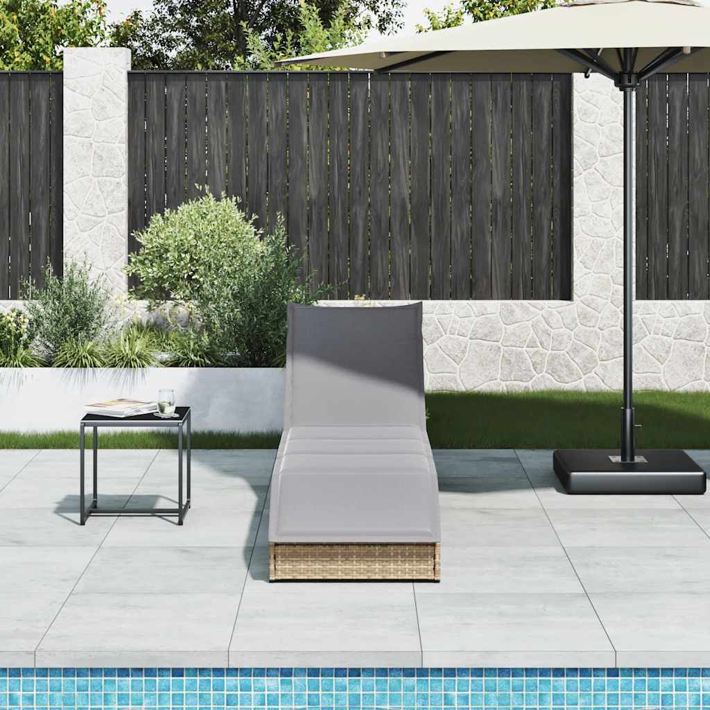 foldable sun lounger with cushions for storage