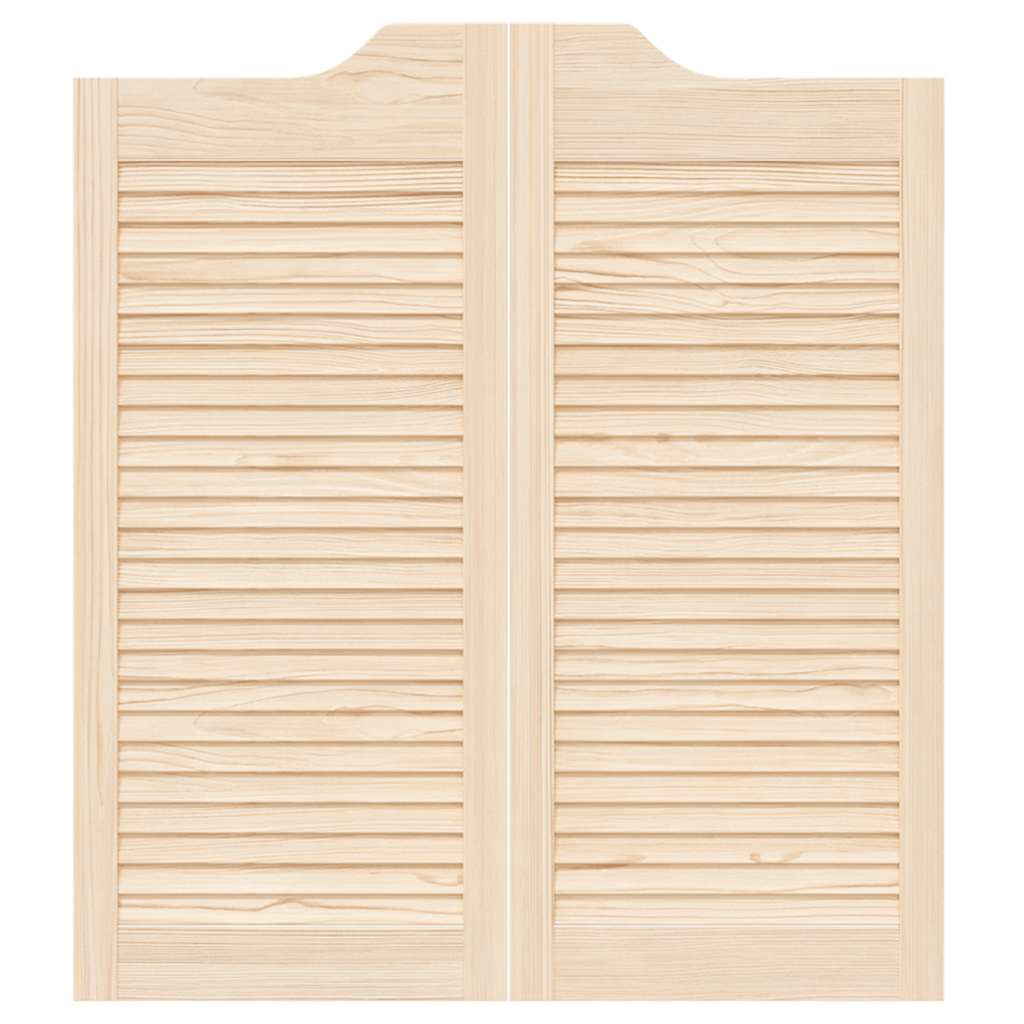 varstomos durys su žaliuzėmis, 1 pora 90x80 cm pušies masyvo