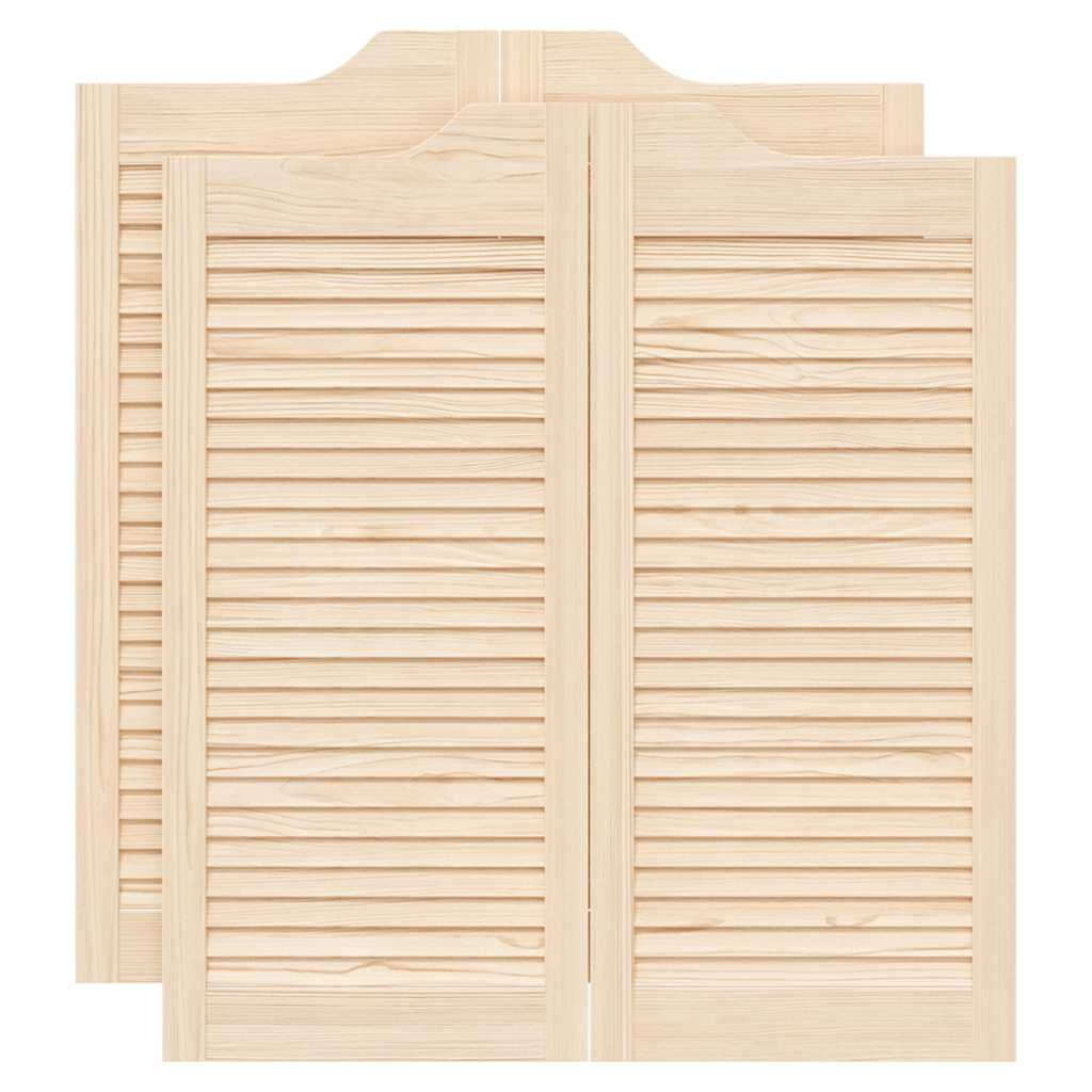 varstomos durys su žaliuzėmis, 2 poros 90x80 cm pušies masyvo