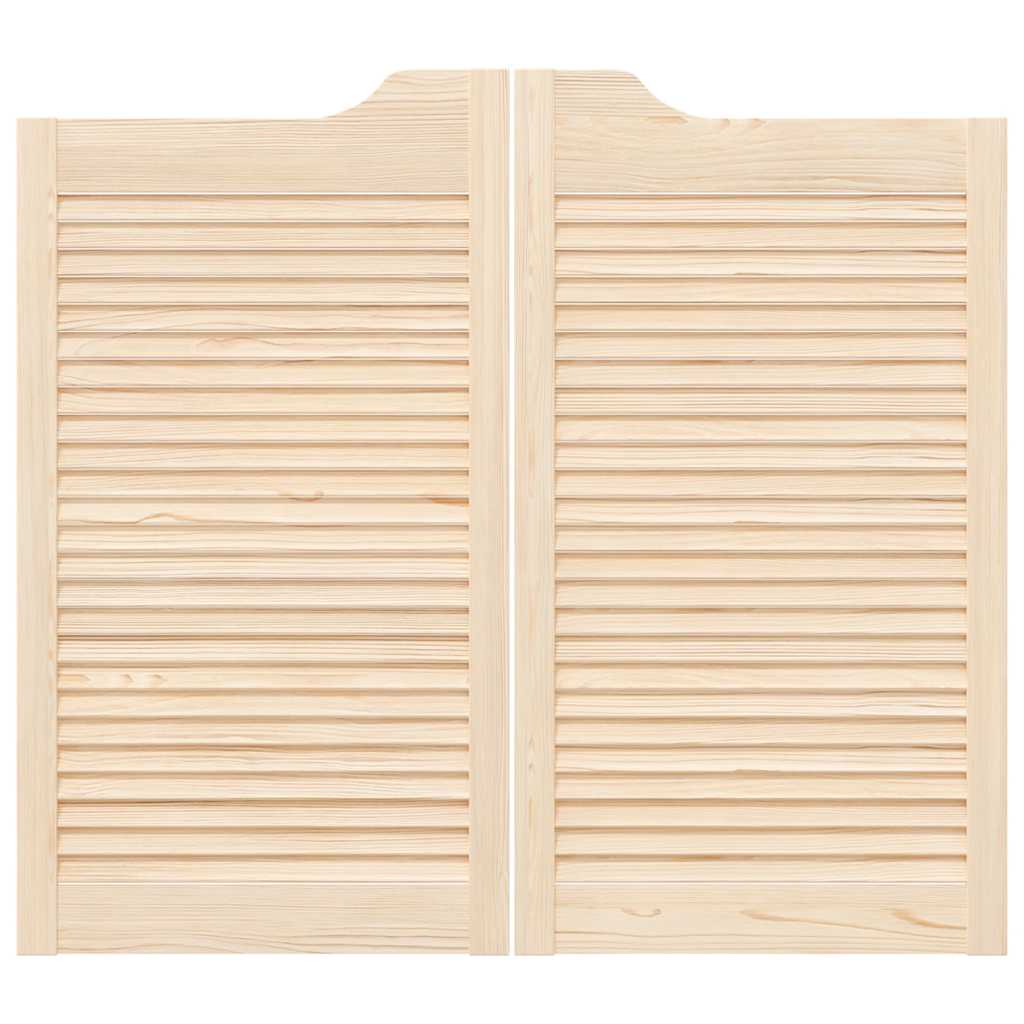 varstomos durys su žaliuzėmis, 2 poros 90x80 cm pušies masyvo