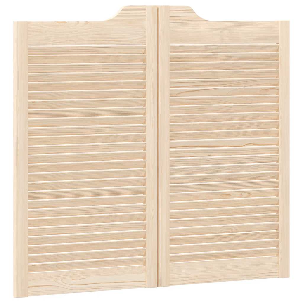 varstomos durys su žaliuzėmis, 2 poros 90x80 cm pušies masyvo