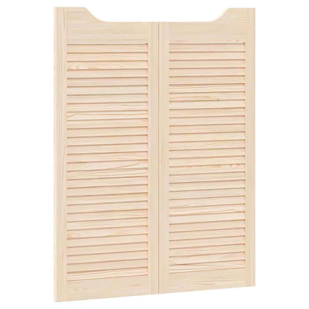 varstomos durys su žaliuzėmis, 1 pora 100x80 cm pušies masyvo