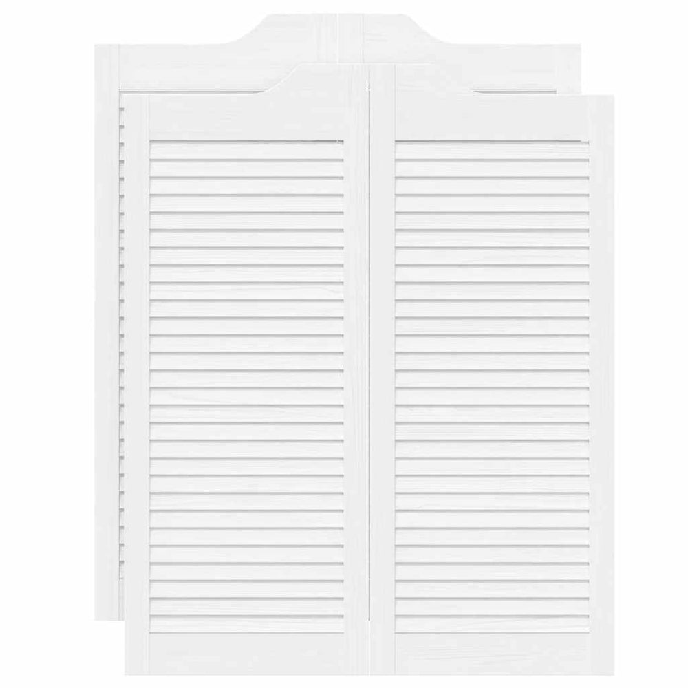 varstomos durys su žaliuzėmis, 2 porų baltos spalvos 100x80 cm