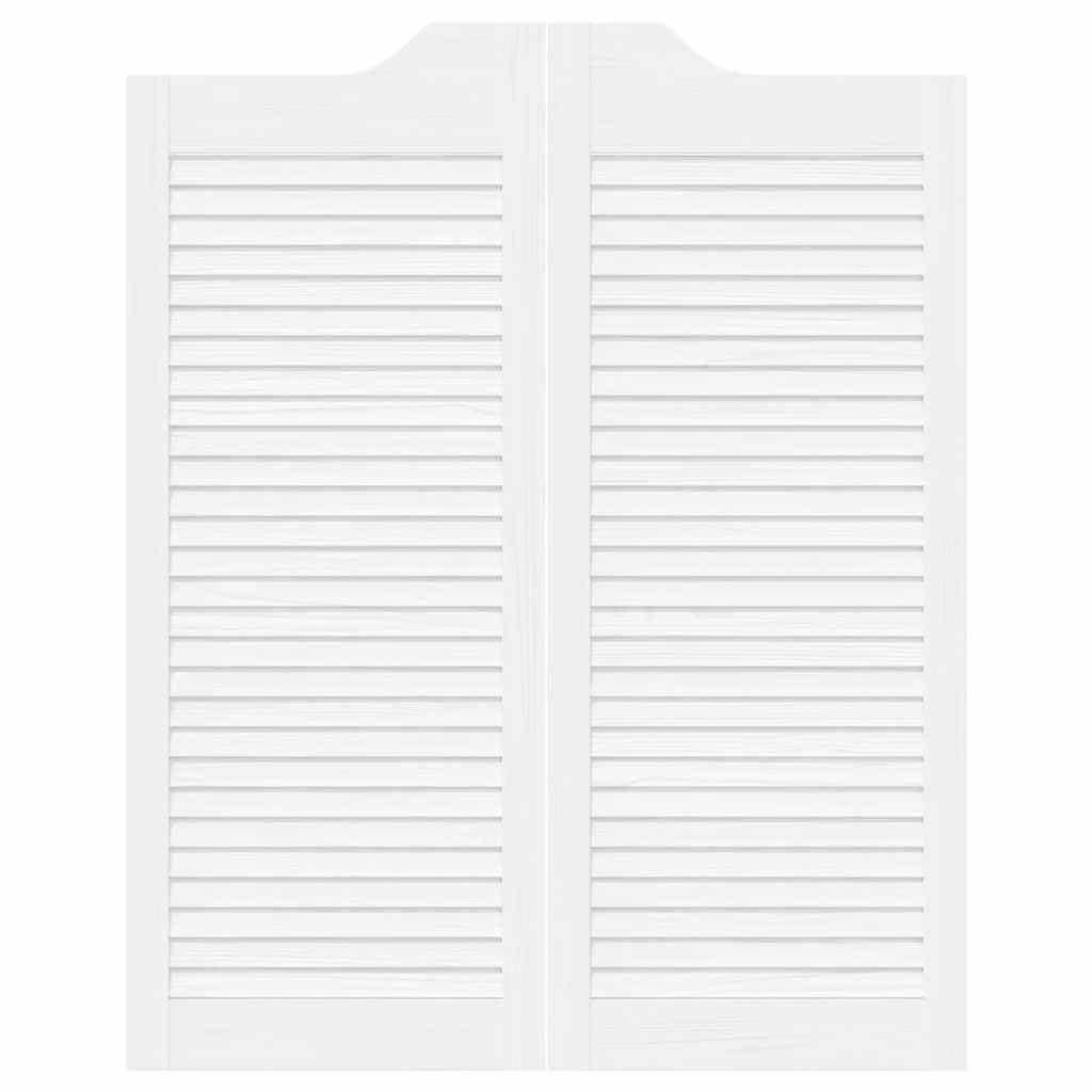 varstomos durys su žaliuzėmis, 2 porų baltos spalvos 100x80 cm