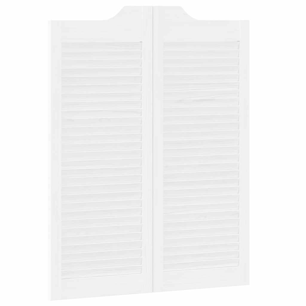 varstomos durys su žaliuzėmis, 2 porų baltos spalvos 100x80 cm