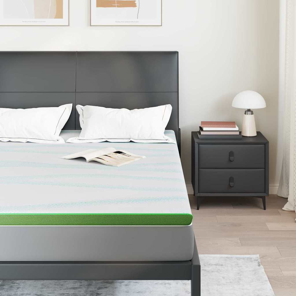 Matrača virskārtas Balta un zaļa 140 x 200 cm