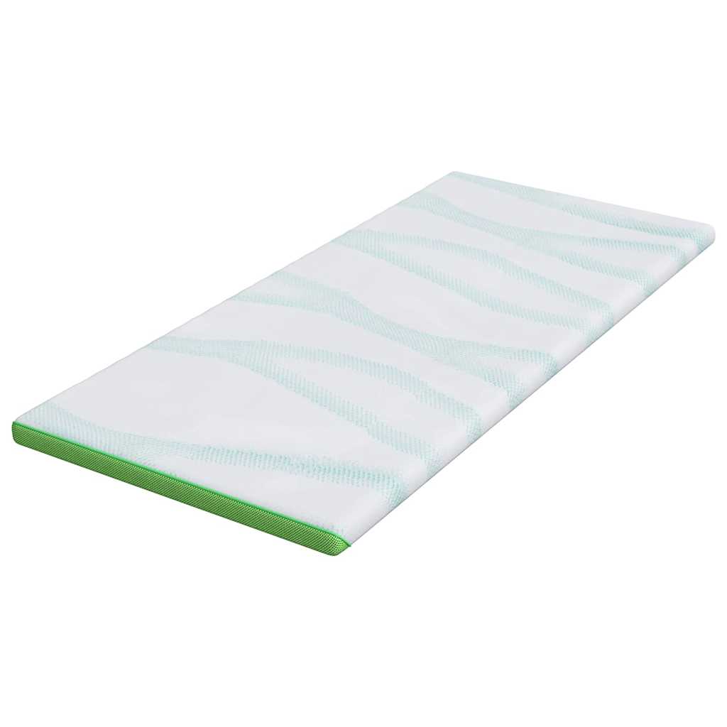 Mattress Toppers White and Green 90 x 190 cm