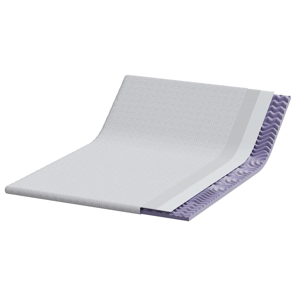 Mattress topper White 140 x 190 x 6 cm Jacquard fabric