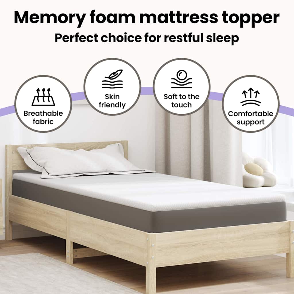 Mattress Toppers White 90 x 190 cm