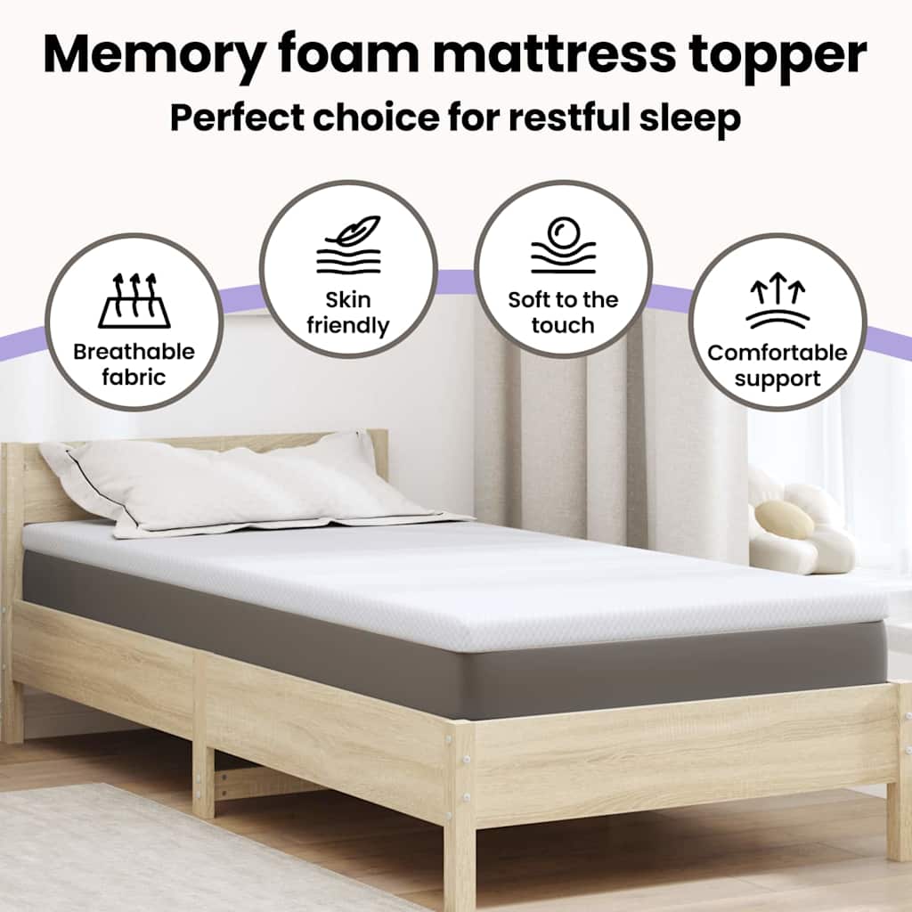 Mattress Toppers White 90 x 190 cm