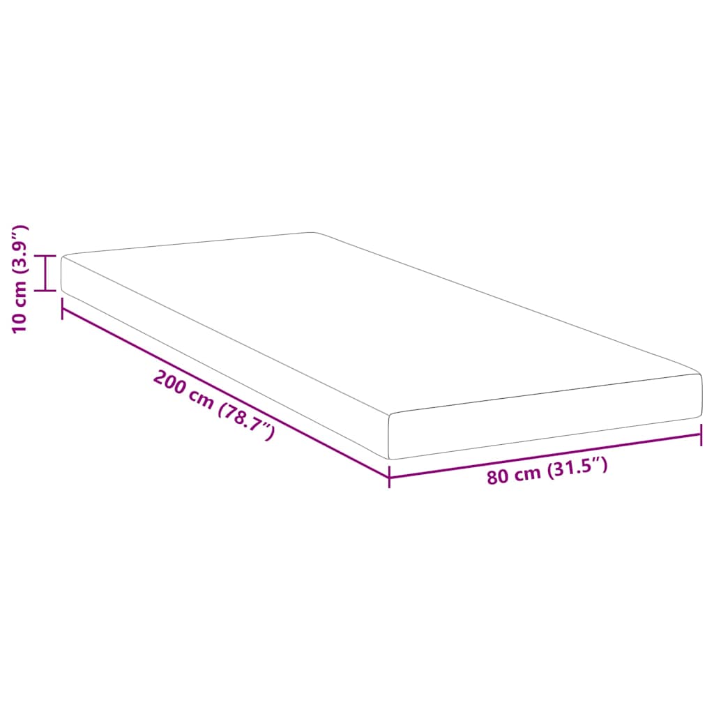 Matrača virskārtas Balta 80 x 200 cm