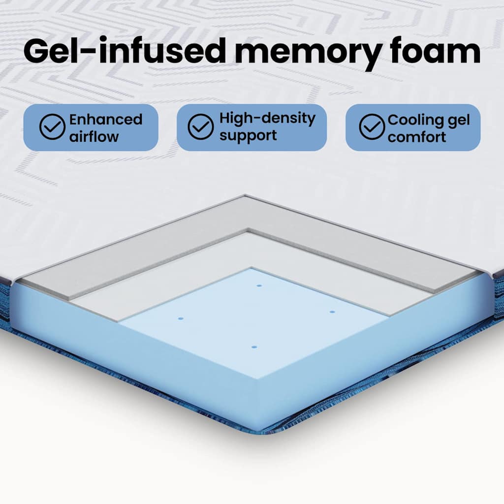 Mattress toppers White and blue 100 x 200 cm