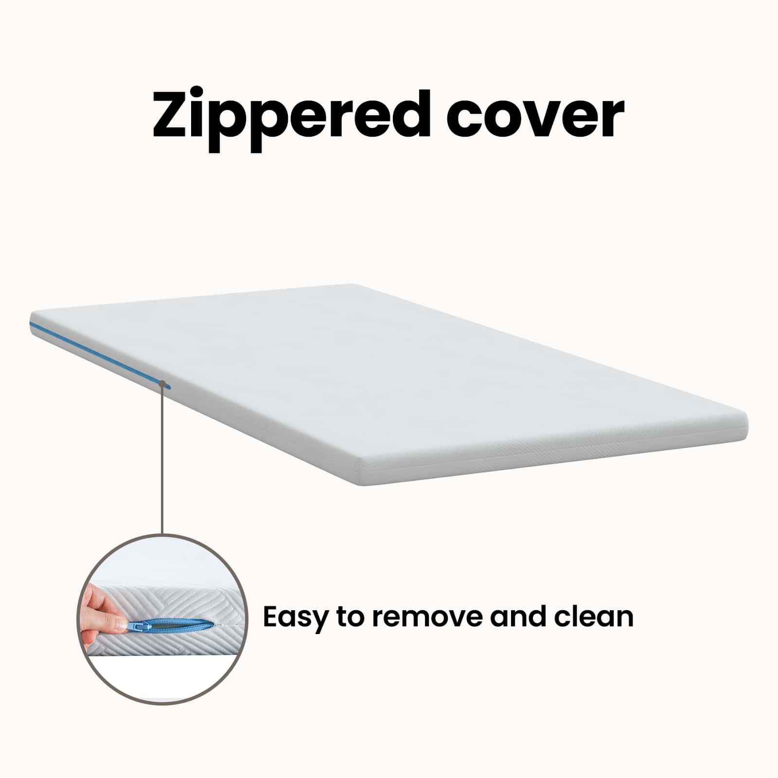 Mattress protector White 90 x 200 cm Gel memory foam