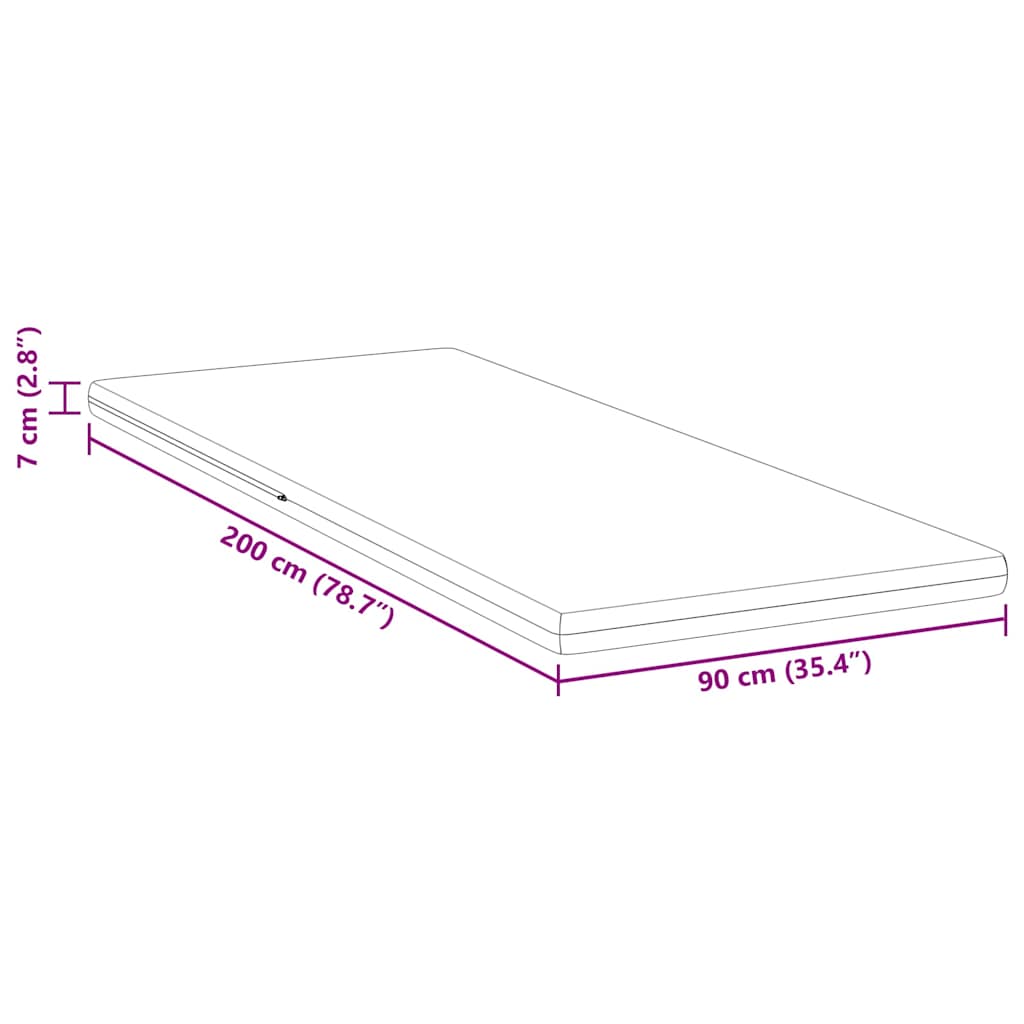 Mattress protector White 90 x 200 cm Gel memory foam