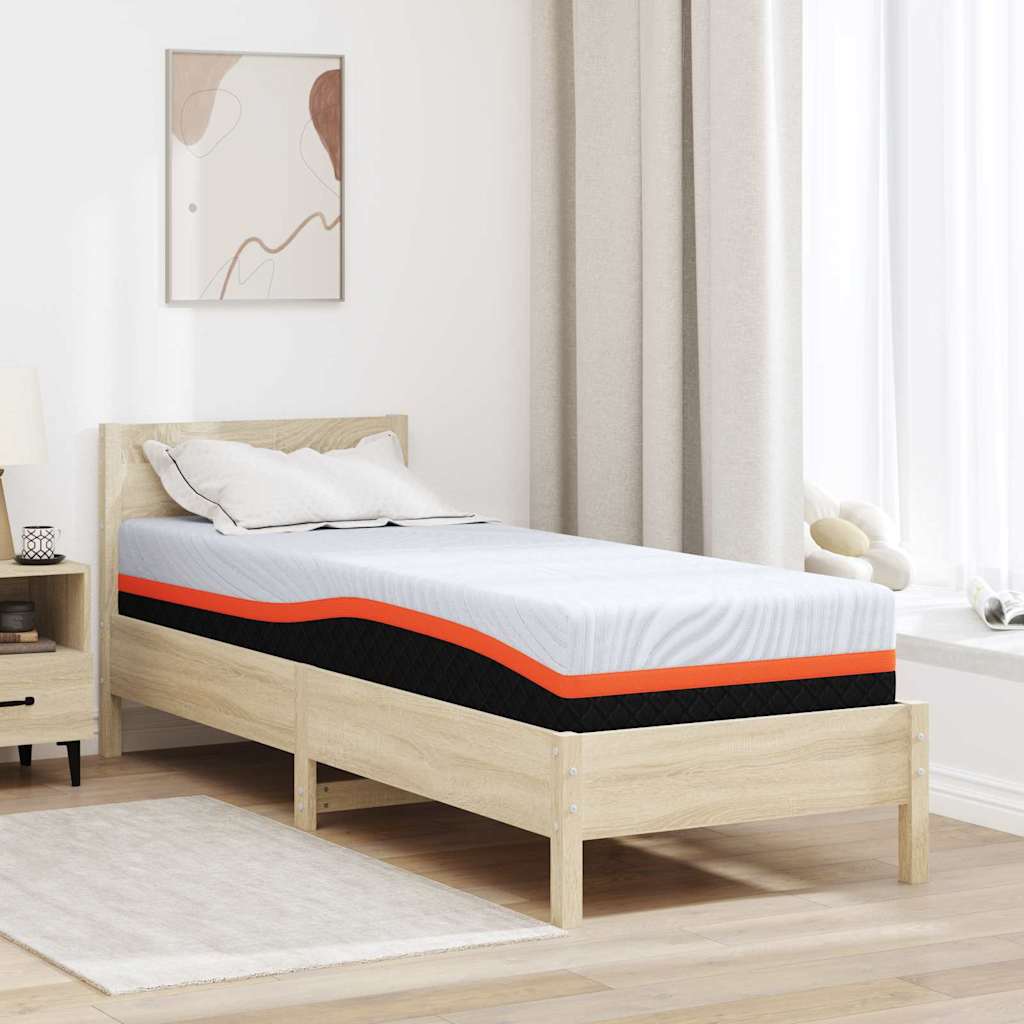 Mattress White and grey 80 x 200 cm Memory foam