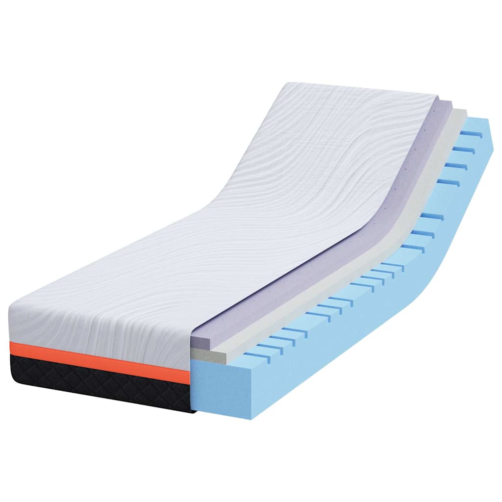 Mattress White and grey 80 x 200 cm Memory foam