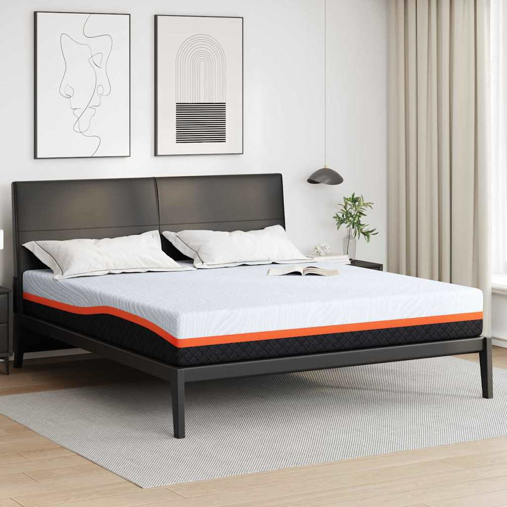 Mattress White and grey 200 x 200 cm Jacquard fabric