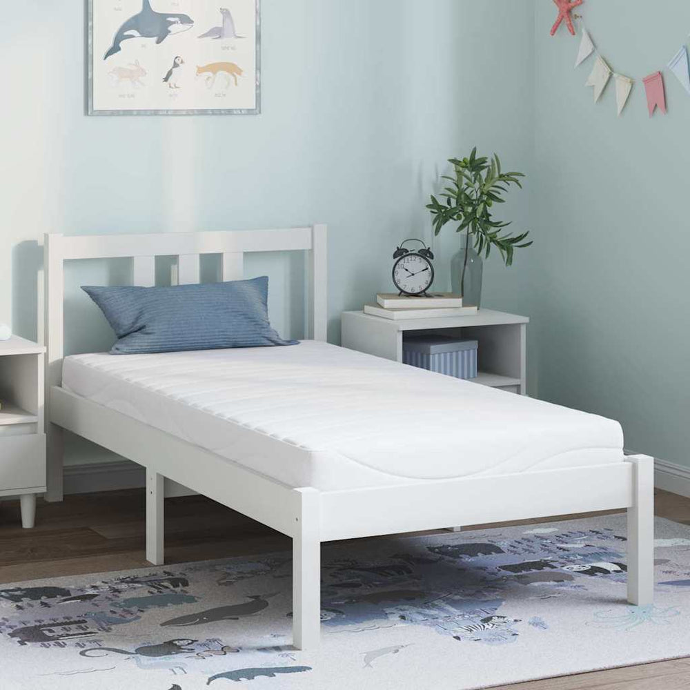 Mattress White 80 x 160 cm Jacquard fabric