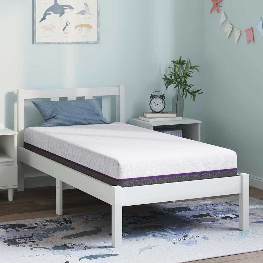 Mattress White and grey 80 x 160 cm Jacquard fabric
