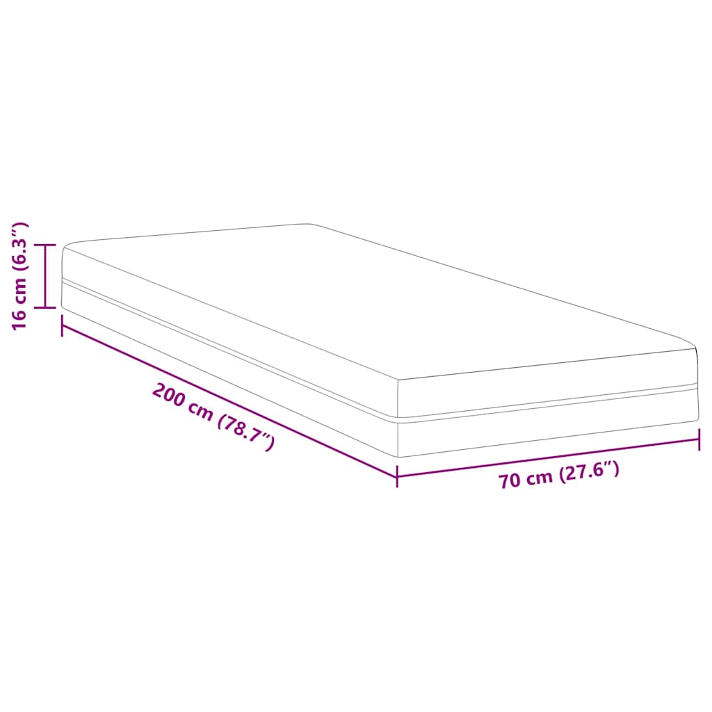 Čiužinys Balta ir pilka 70 x 200 cm Žakardinis audinys