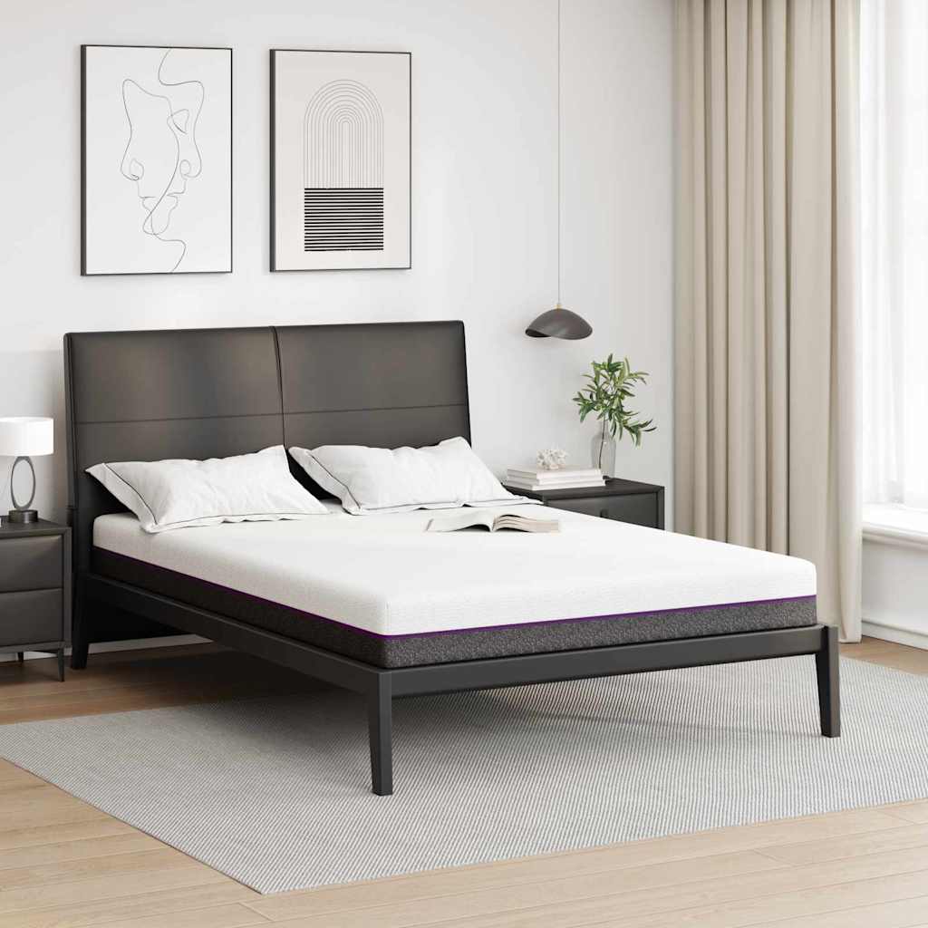 „Memory Foam“ čiužinys Vidutinis 160 x 200 cm Balta ir pilka