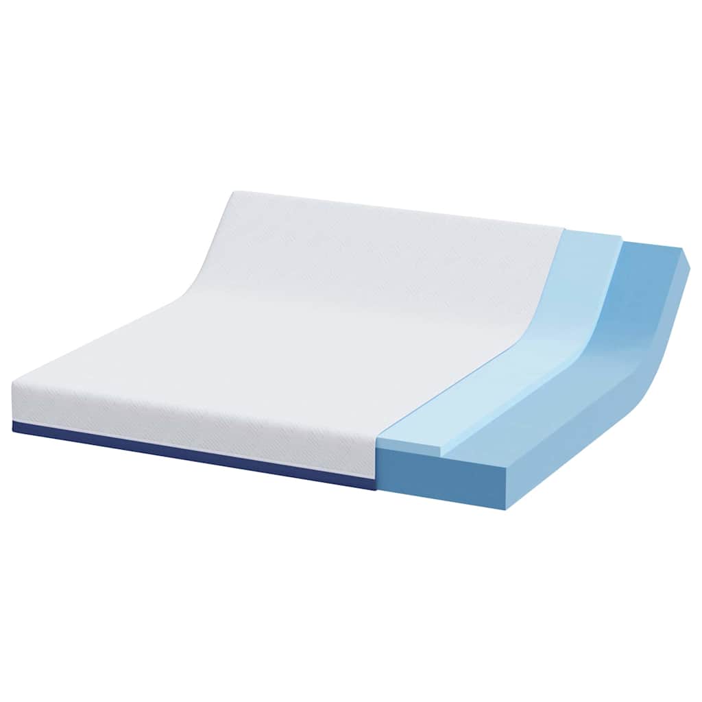 Mattress White and Blue 200 x 200 cm Jacquard fabric