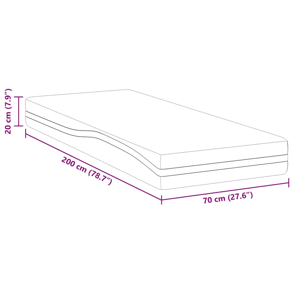 Čiužinys Balta ir juoda 70 x 200 cm Žakardinis audinys