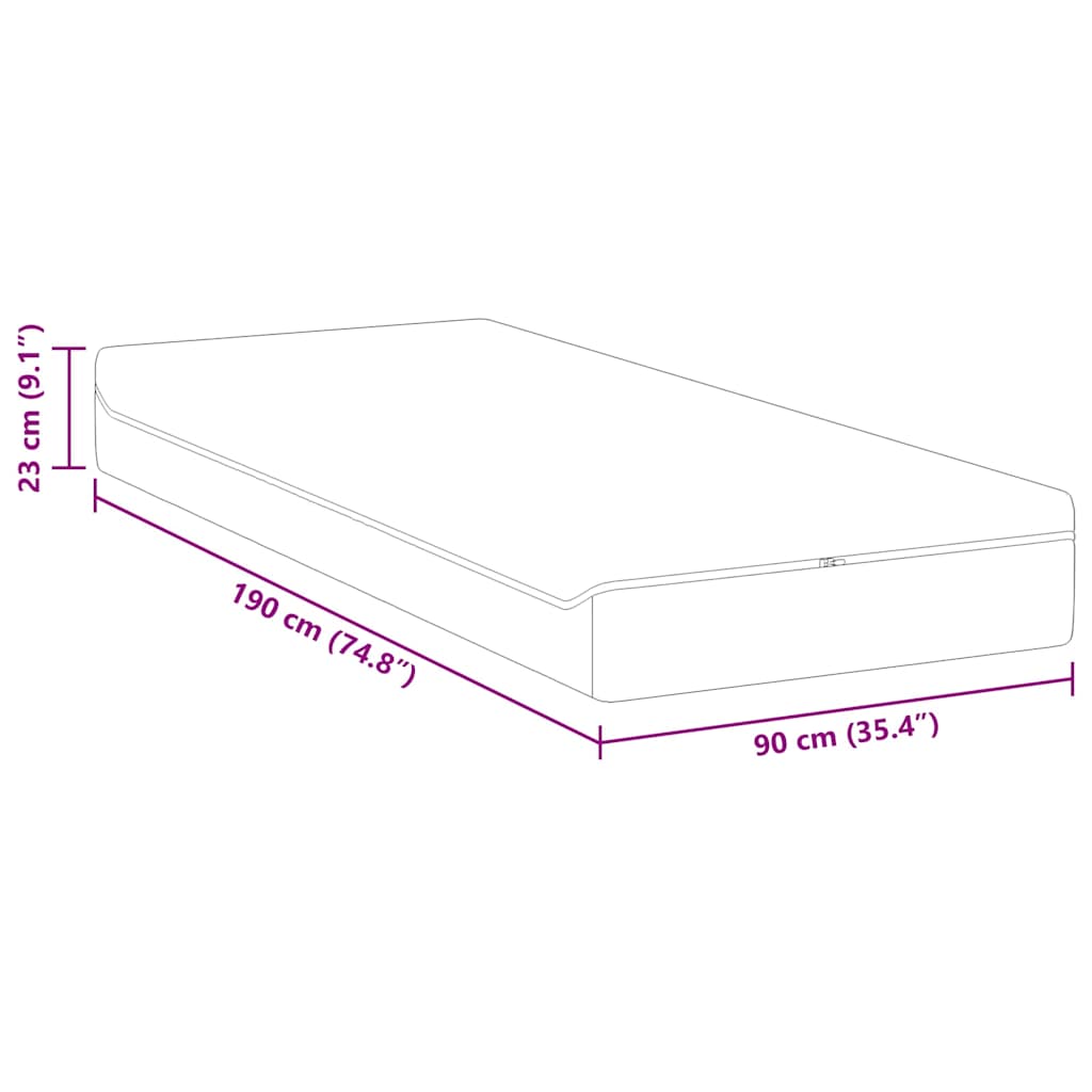 Matracis Balts un pelēks 90 x 190 cm Kabatas atsperes