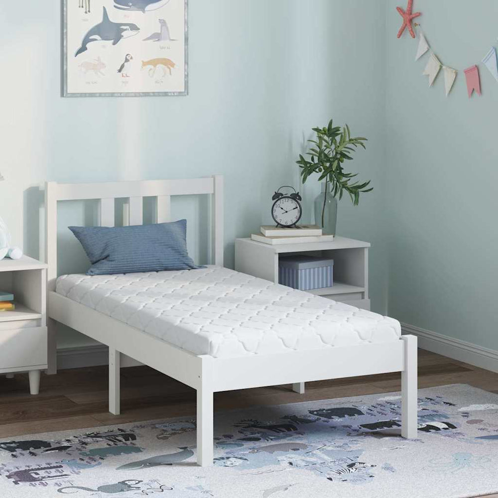 Mattress White 70 x 140 cm Jacquard fabric