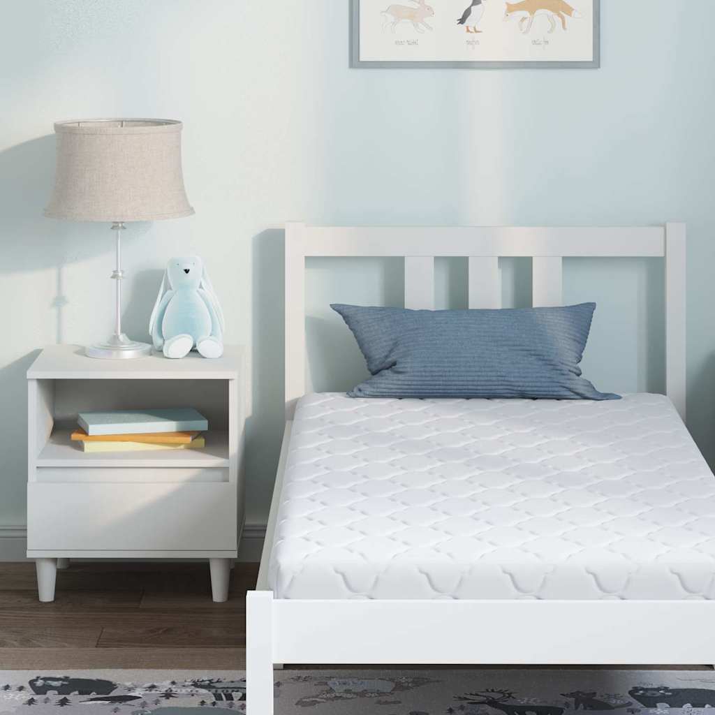 Mattress White 80 x 160 cm Jacquard fabric