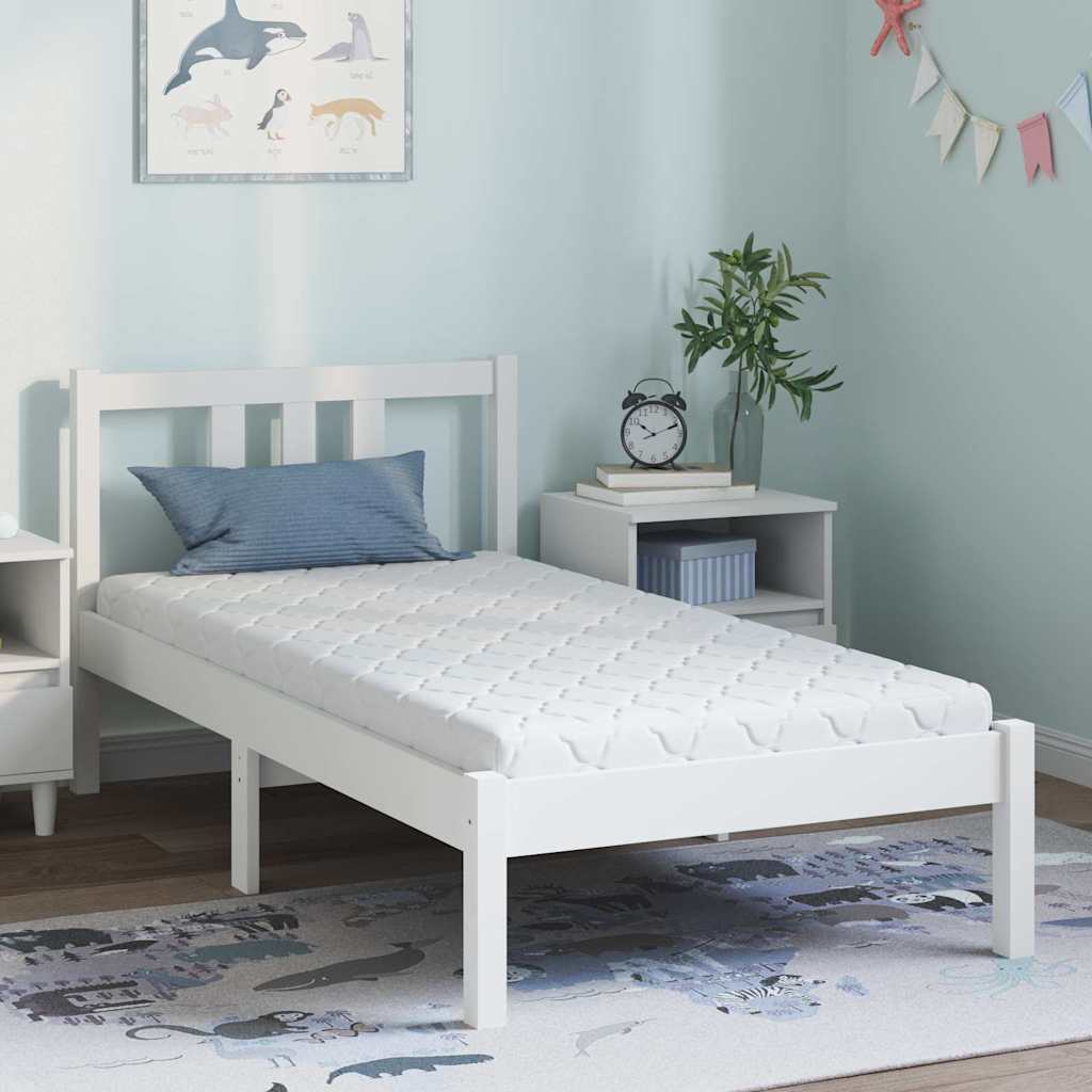 Mattress White 80 x 160 cm Jacquard fabric