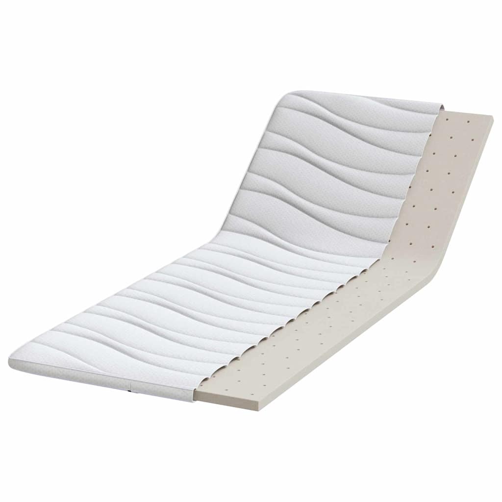 Mattress topper White 140 x 200 x 5.5 cm Knitted fabric