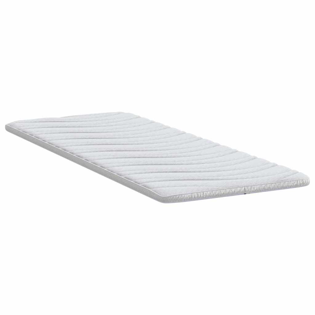 Mattress topper White 140 x 200 x 5.5 cm Knitted fabric