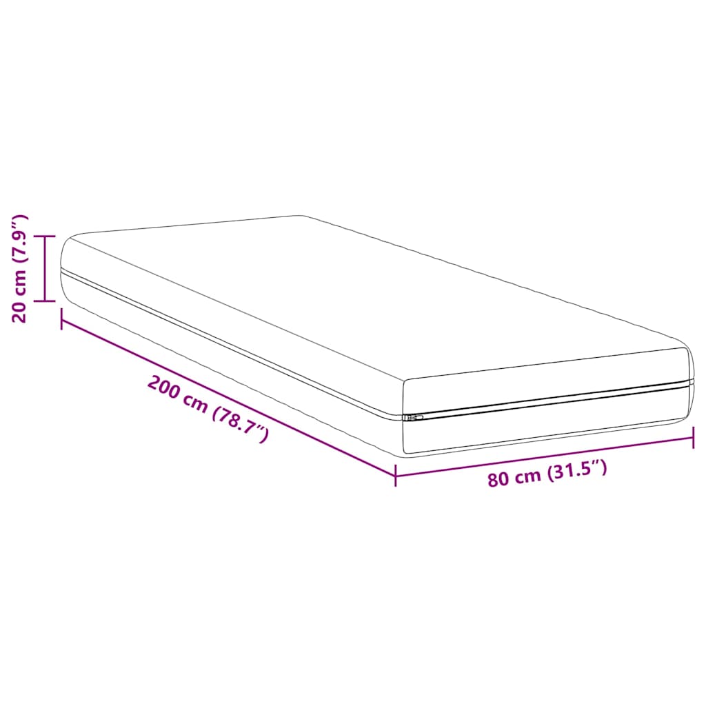 Čiužiniai Balta 80 x 200 cm 100% poliesterio audinys