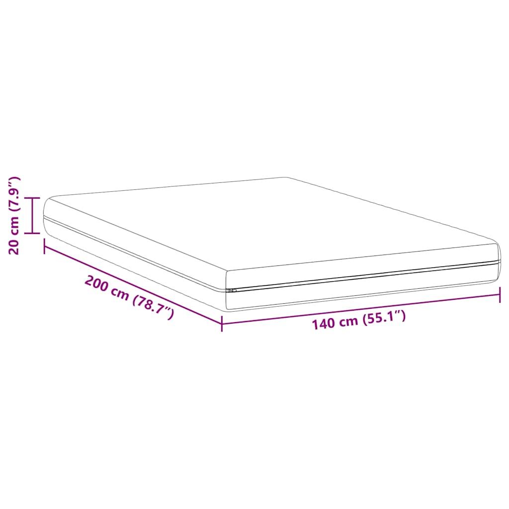 Čiužiniai Balta 140 x 200 cm 100% poliesterio audinys