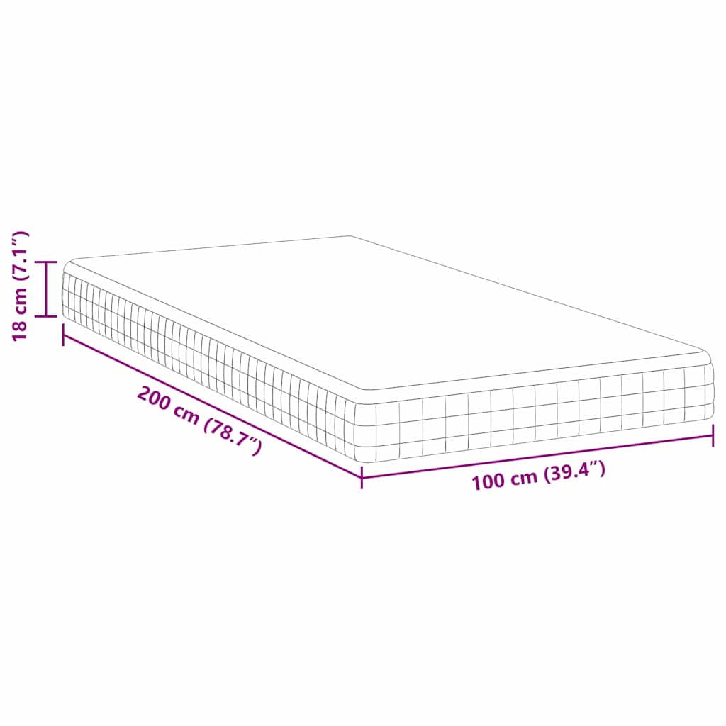 Mattresses White, grey 100 x 200 cm Knitted fabric