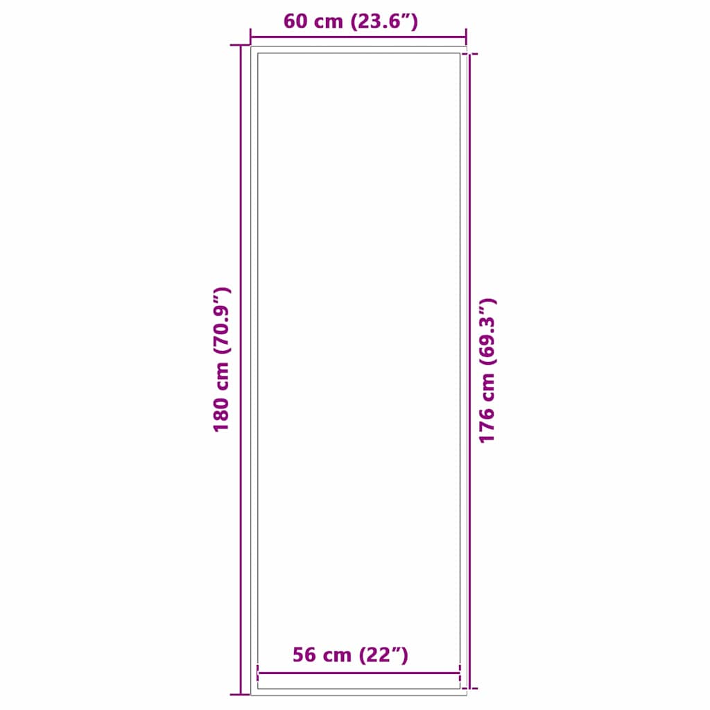 Durų kilimėlis Juoda 60 x 180 cm Polipropilenas