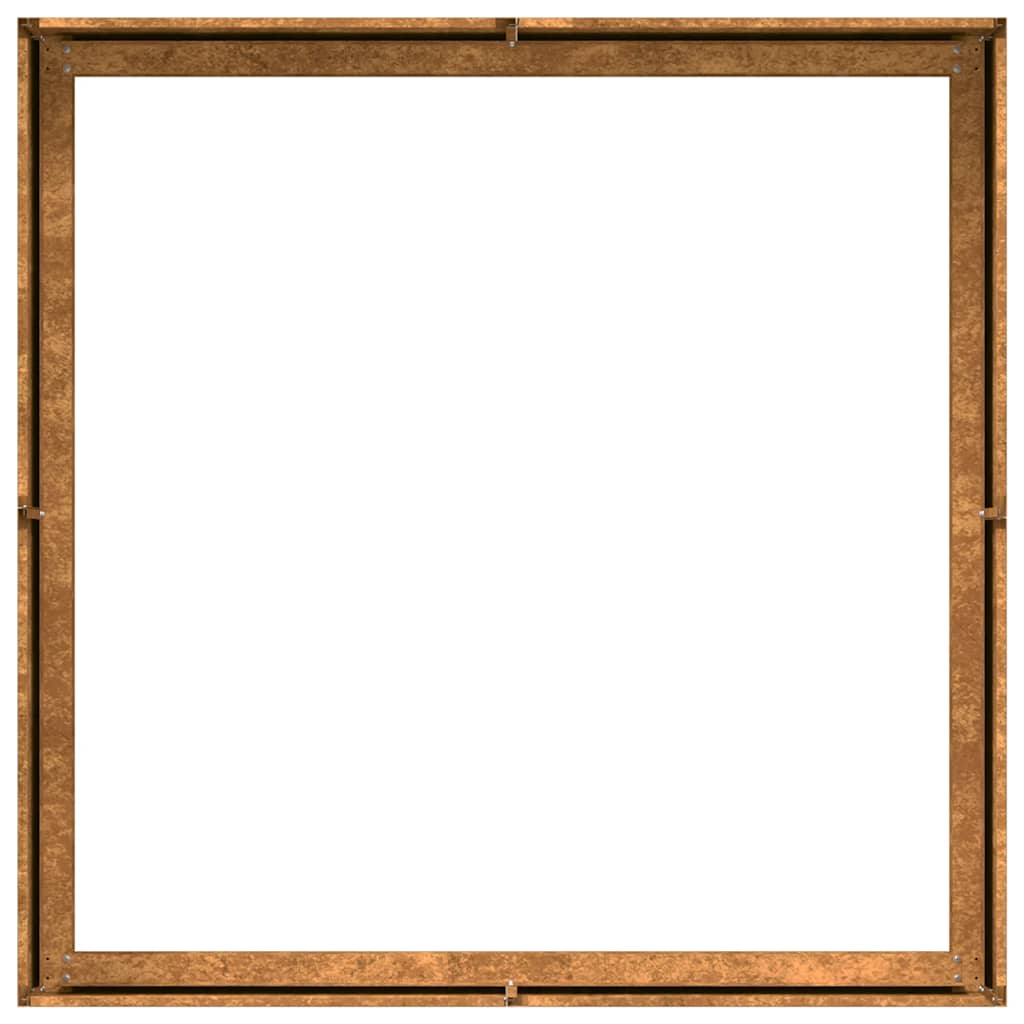 Lovelis, rūdžių, 100x100x30cm, oro sąlygoms atsparus plienas