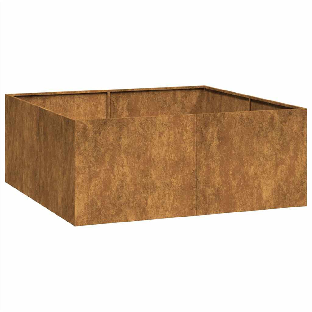 Lovelis, rūdžių, 100x100x40cm, oro sąlygoms atsparus plienas