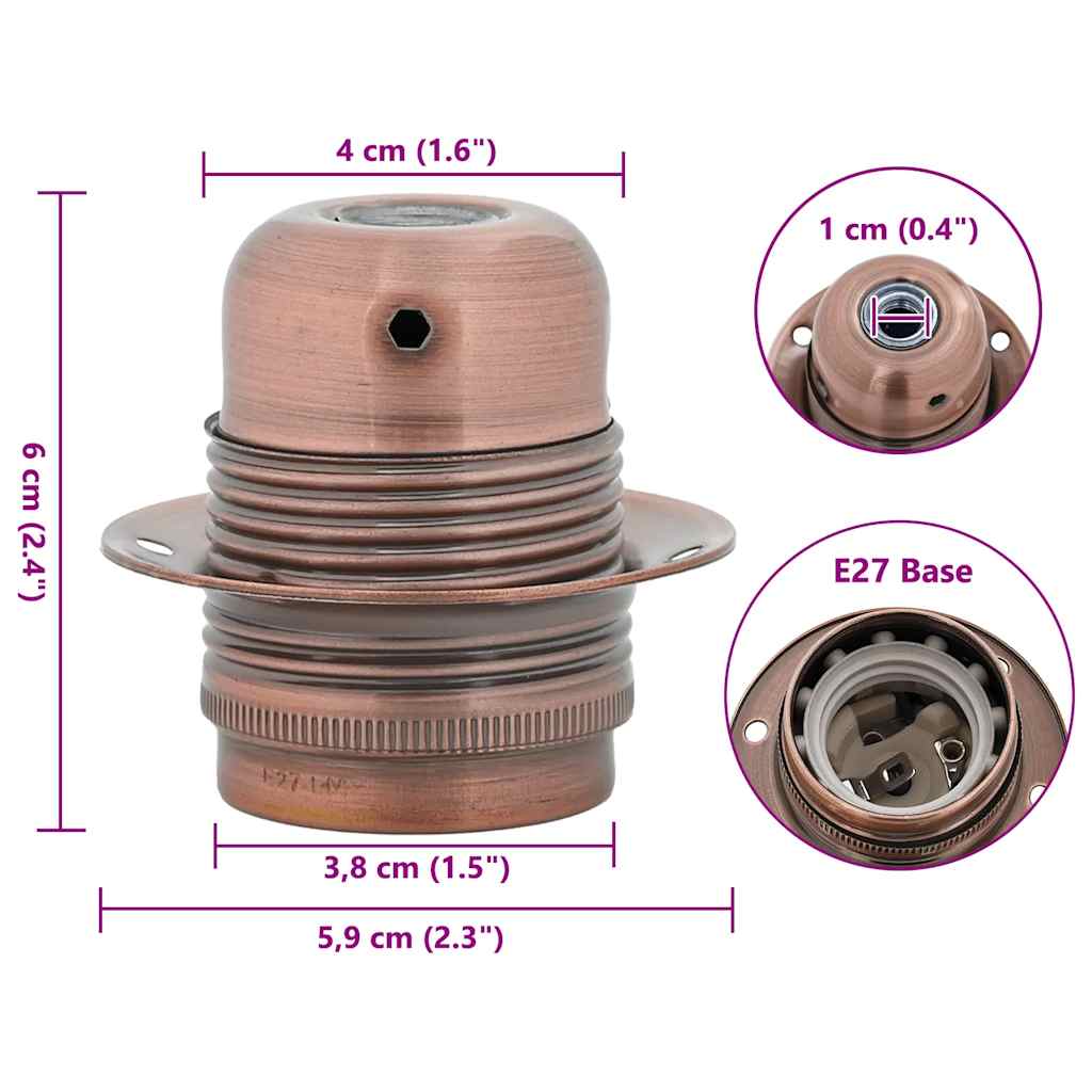lempų laikikliai 2 vnt Red Bronze E27