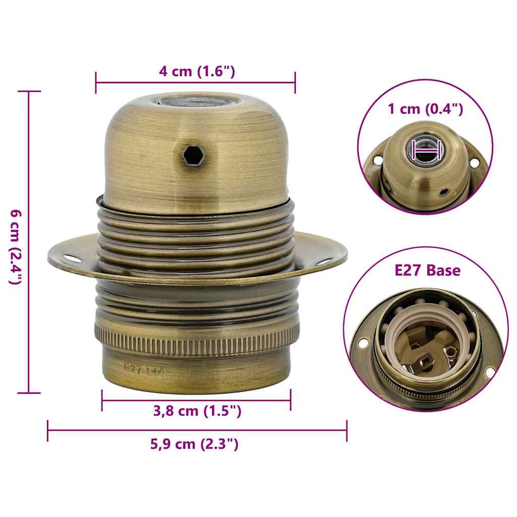 Lamp holders 2 pcs Bronze E27