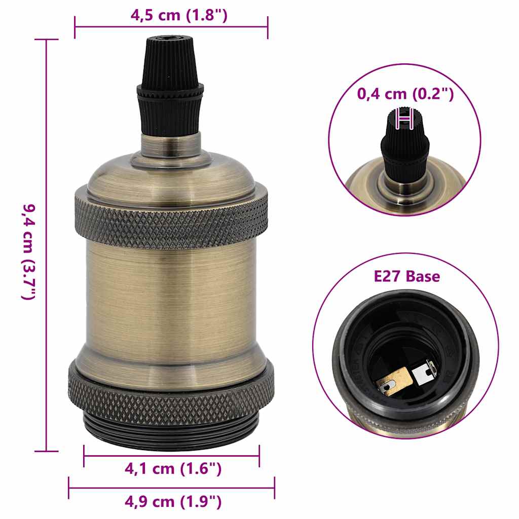 Lamp holders 2 pcs Bronze E27