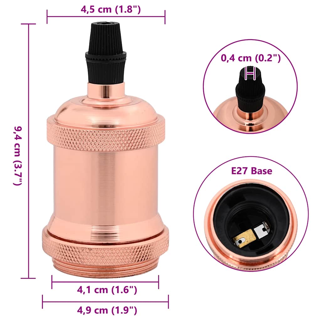 lempų laikikliai 2 vnt Rose Gold E27