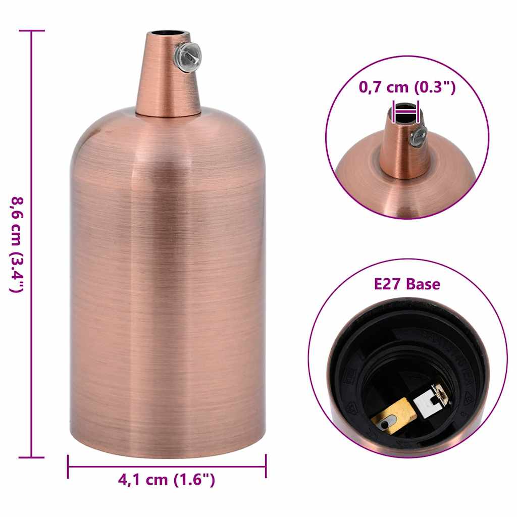 lempų laikikliai 2 vnt Red Bronze E27